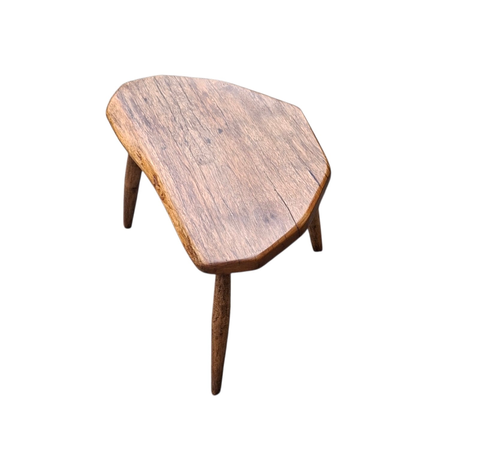 Petite table / tabouret style Nakashima en bois exotique