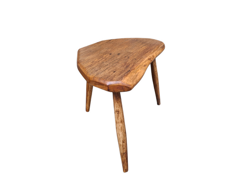 Petite table / tabouret style Nakashima en bois exotique