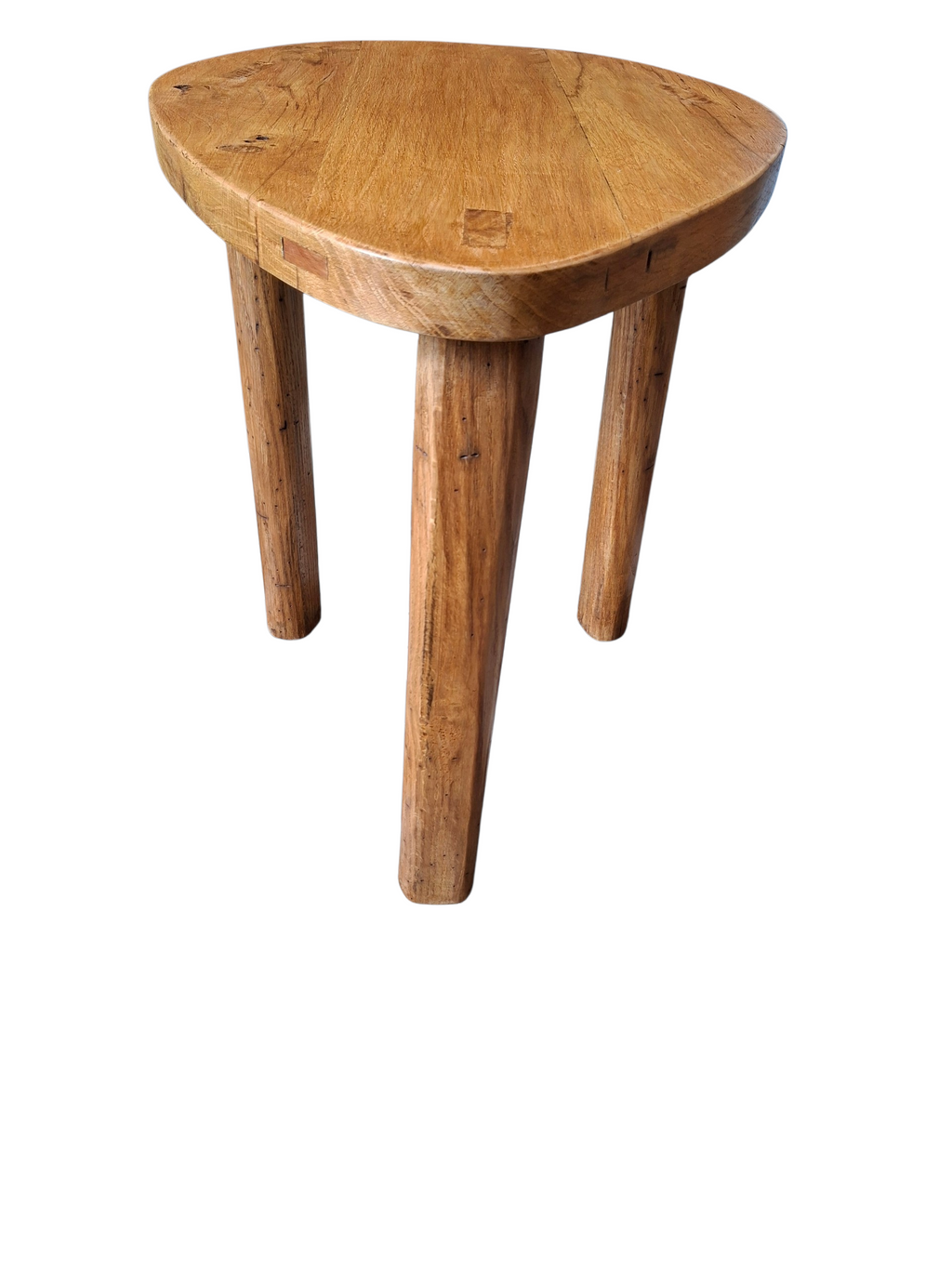 Petite table en chêne massif forme libre création Francaise 1970