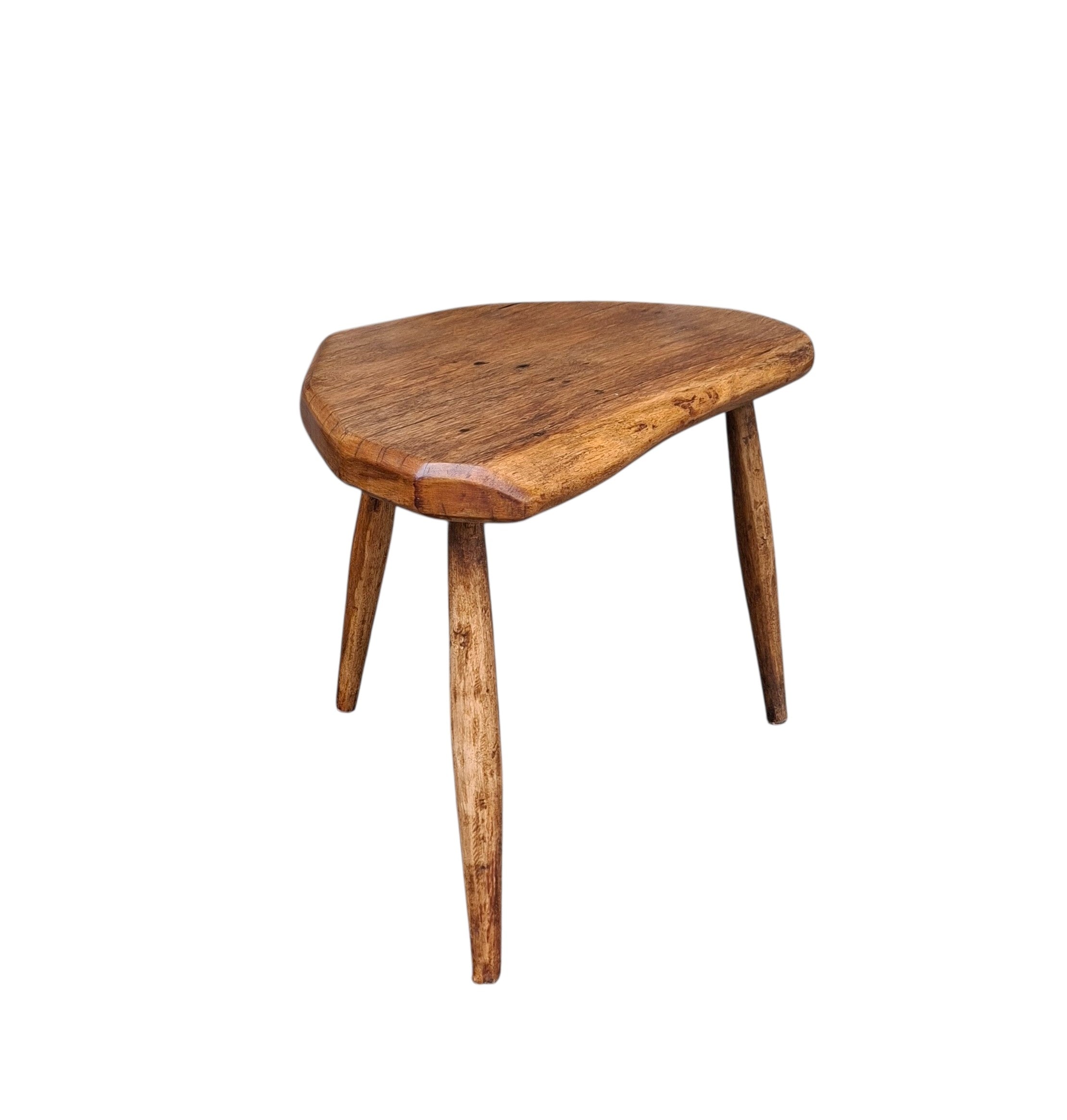 Petite table / tabouret style Nakashima en bois exotique