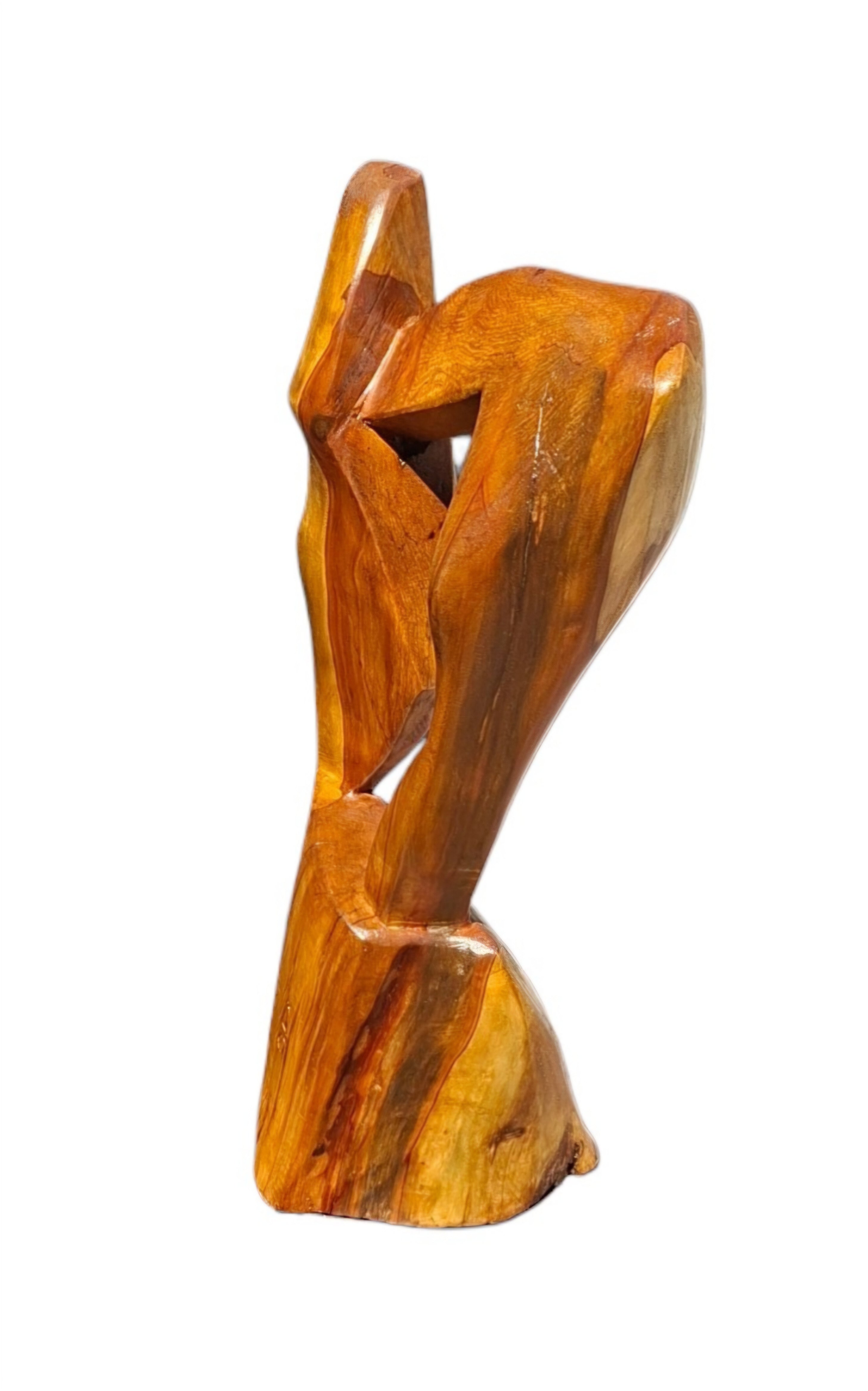 Sculpture contemporaine en pommier – H64cm