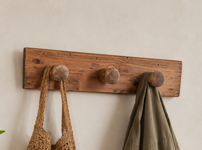 Porte-manteaux style Charlotte Perriand Les Arcs en pin massif