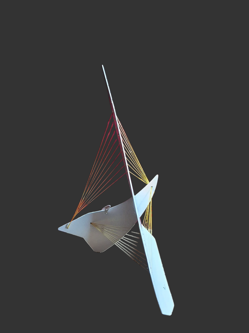 Sculpture en métal et fil de coton