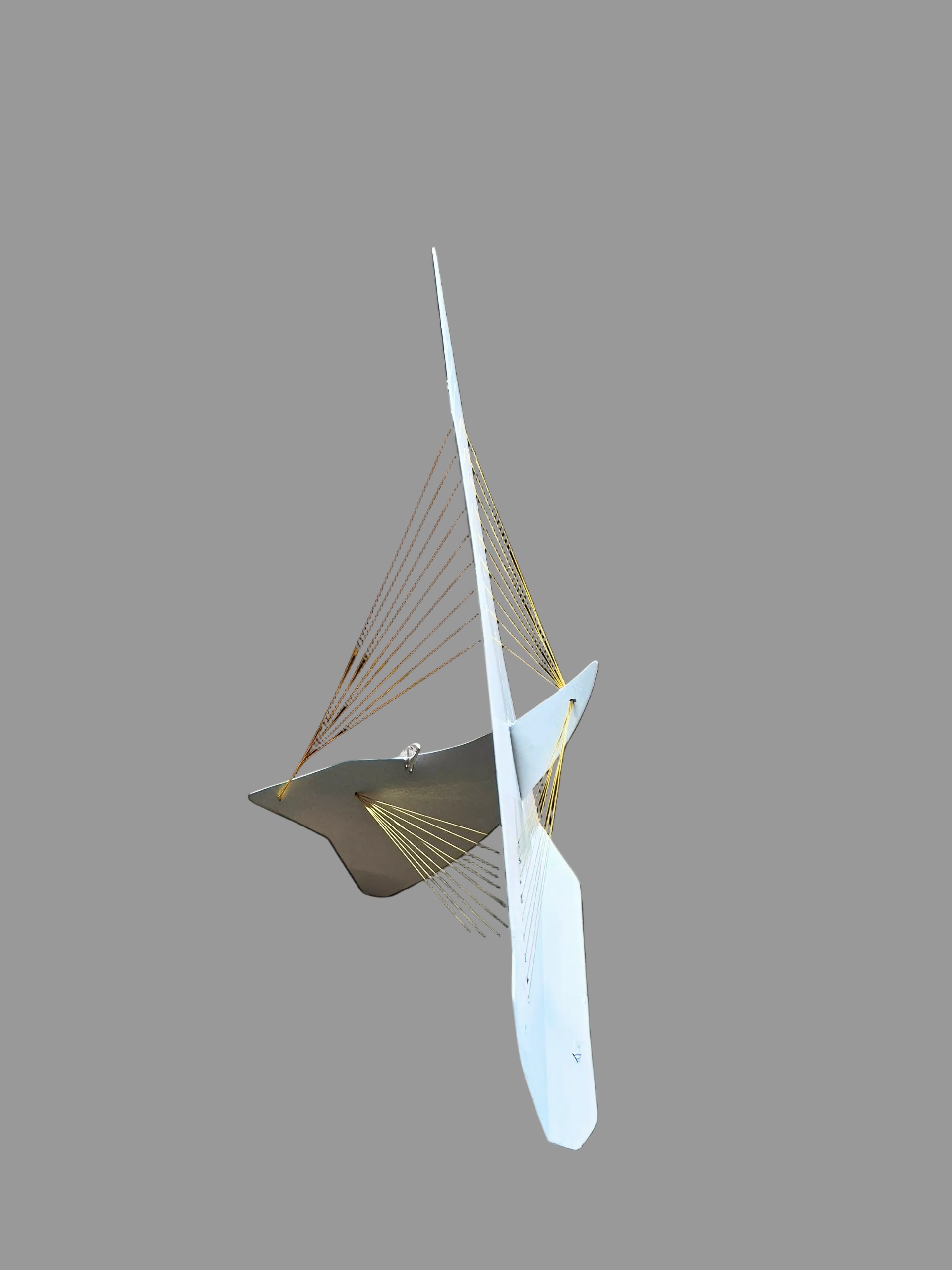 Sculpture en métal et fil de coton