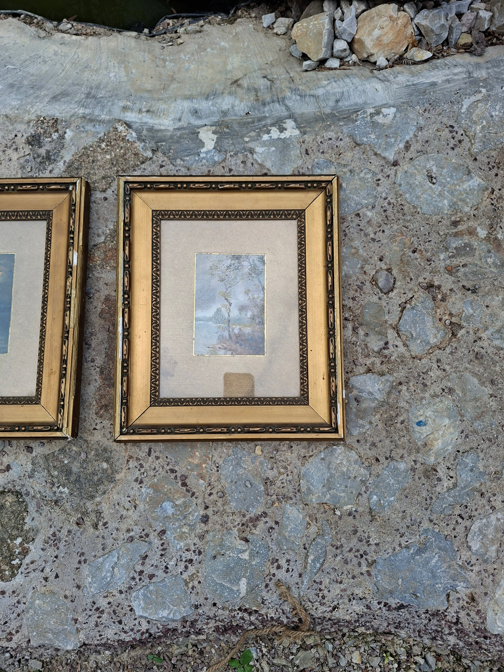 Tableaux miniatures du 19ème siècle – Gouache (paire)