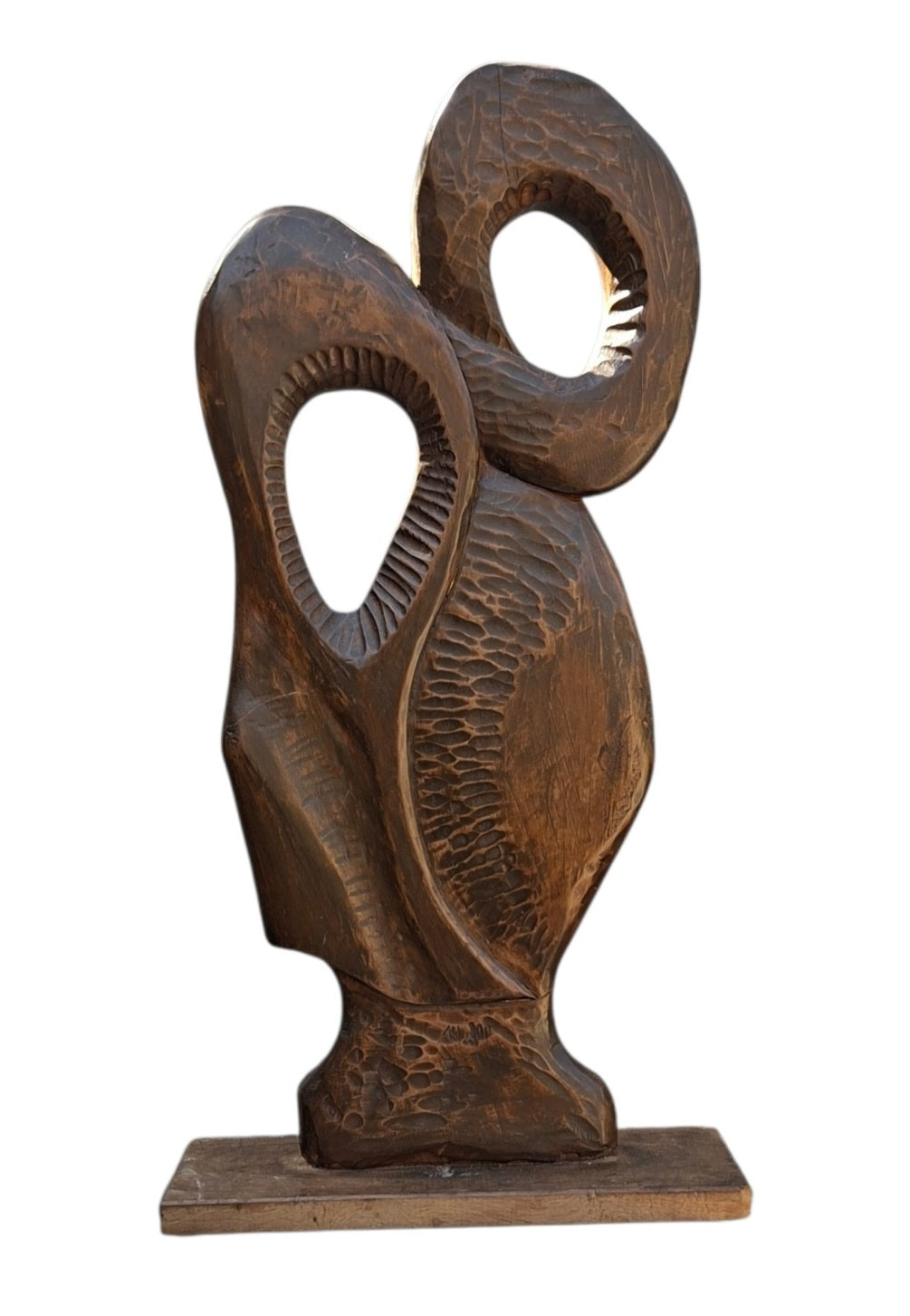 Sculpture contemporaine en poirier