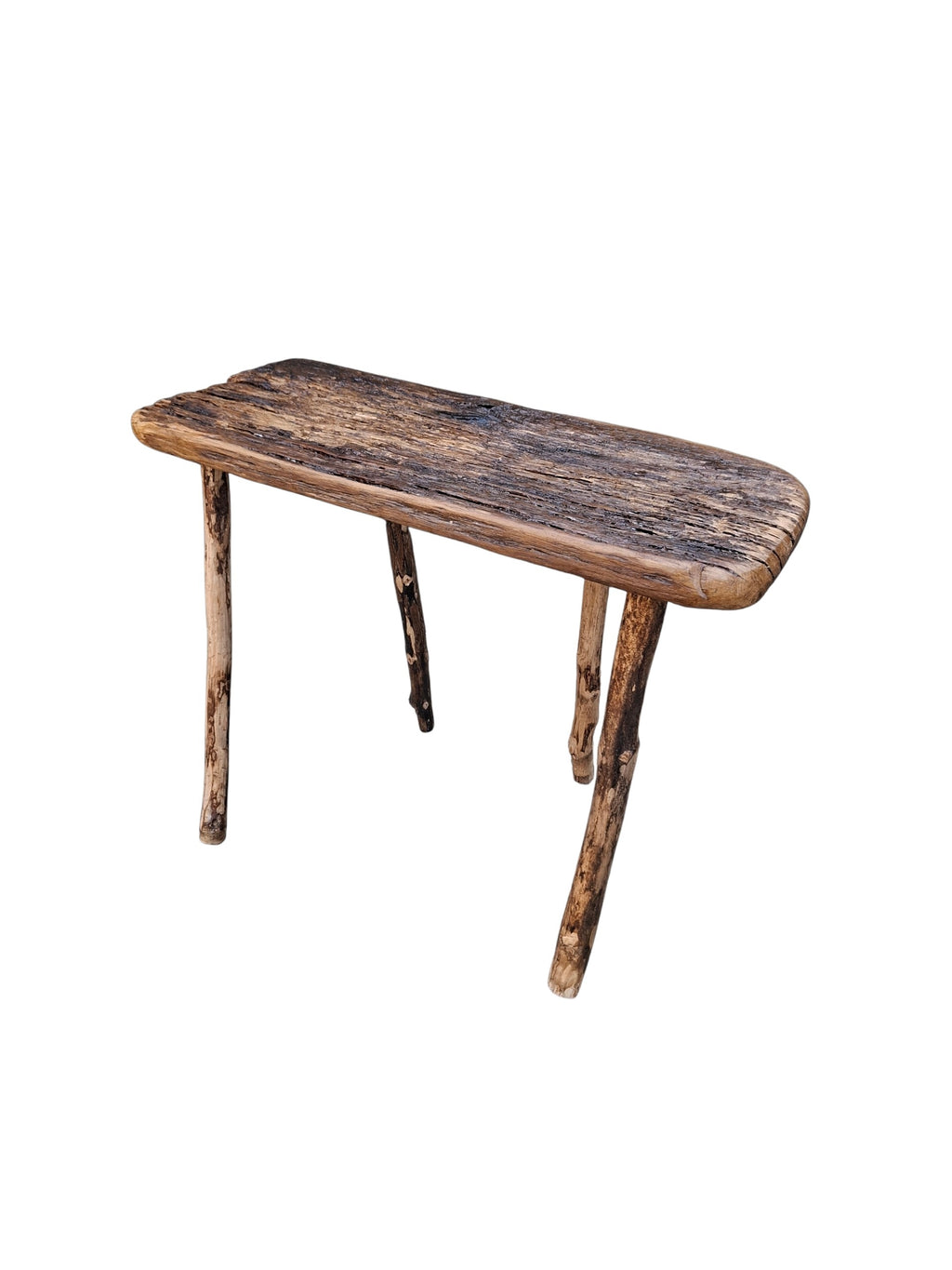 Petit banc wabi-sabi en chêne
