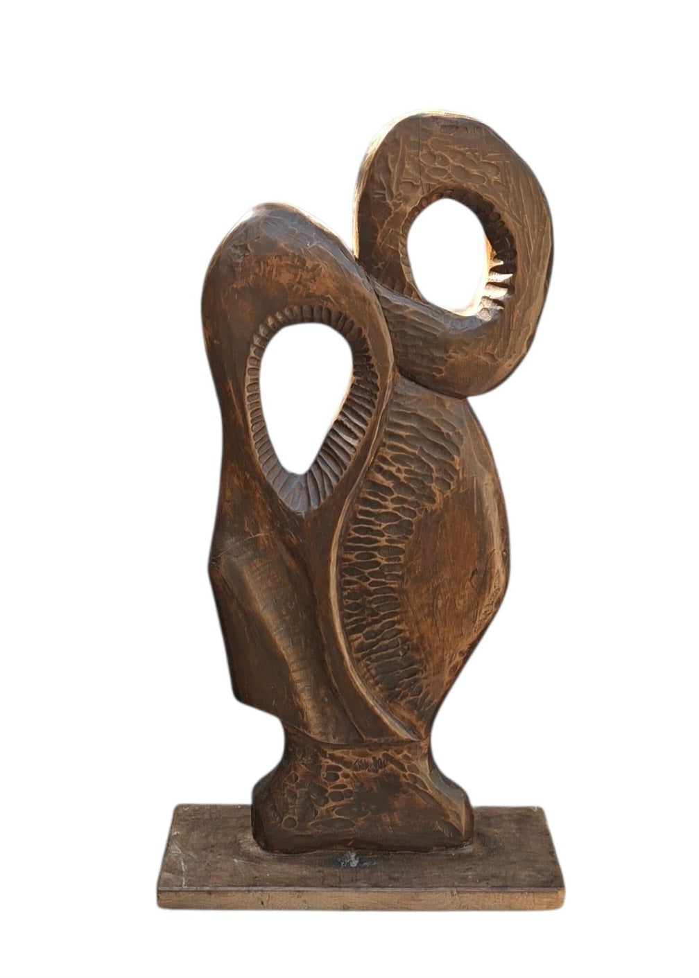 Sculpture contemporaine en poirier