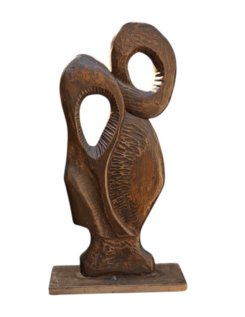 Sculpture contemporaine en poirier