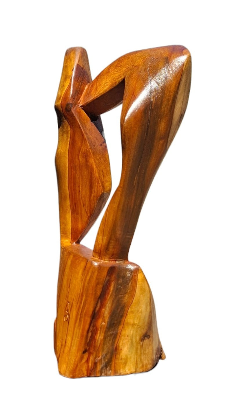 Sculpture contemporaine en pommier – H64cm